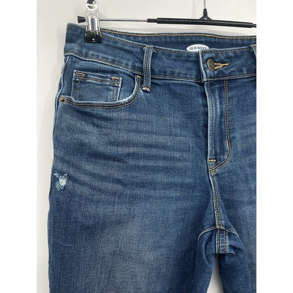 Old Navy Womens Pop Icon Skinny Jeans Size 6 Distressed Medium Wash Denim - Picture 2 of 7